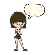 cartoon angry woman with speech bubble N15