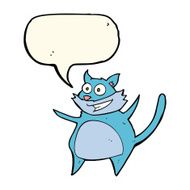 funny cartoon cat with speech bubble N8