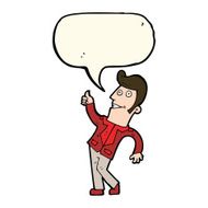cartoon man giving thumbs up sign with speech bubble N9