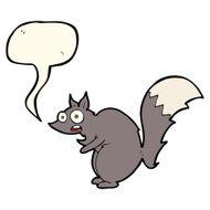 funny startled squirrel cartoon with speech bubble N7