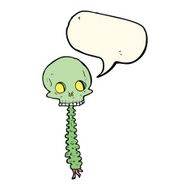 spooky cartoon sull and spine with speech bubble N7