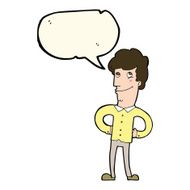cartoon happy man with speech bubble N327