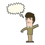 cartoon angry man with speech bubble N65