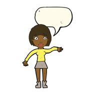 cartoon surprised woman with speech bubble N173