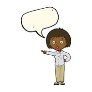 cartoon shocked woman with speech bubble N67
