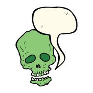 cartoon skull with speech bubble N19