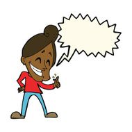 cartoon man snapping fingers with speech bubble N8