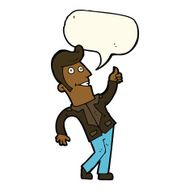 cartoon man giving thumbs up sign with speech bubble N10
