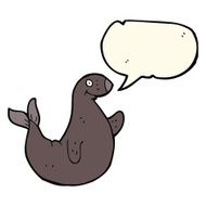 cartoon seal with speech bubble N13