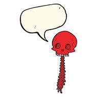 spooky cartoon sull and spine with speech bubble N8