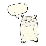 Cartoon owl with speech bubble N42