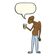 cartoon hooligan with speech bubble N8