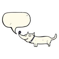 cartoon happy dog with speech bubble N52