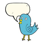 cartoon bluebird with speech bubble N9