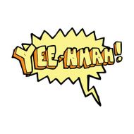yee hah! cartoon with speech bubble N3