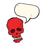cartoon skull with speech bubble N20