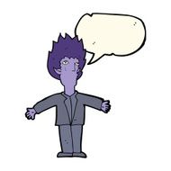 cartoon vampire with speech bubble N93