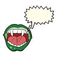 cartoon vampire mouth with speech bubble N17
