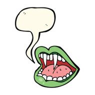 cartoon vampire mouth with speech bubble N18