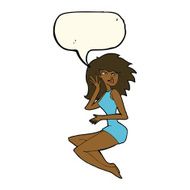 cartoon sexy woman with speech bubble N14