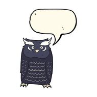 Cartoon owl with speech bubble N43