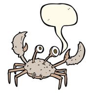 cartoon crab with speech bubble N7