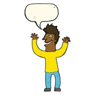 cartoon excited man with speech bubble N47