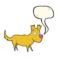 cartoon cute little dog with speech bubble N8