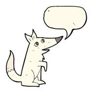 cartoon wolf cub with speech bubble N8