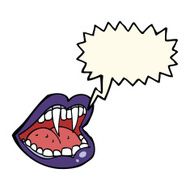 cartoon vampire mouth with speech bubble N20
