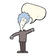 cartoon vampire man with speech bubble N74