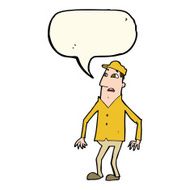 cartoon shocked man with speech bubble N80