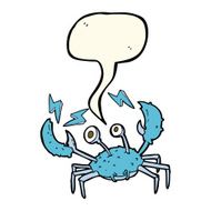 cartoon crab with speech bubble N8