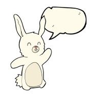 cartoon happy rabbit with speech bubble N7