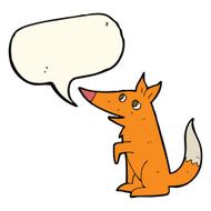 cartoon fox cub with speech bubble N6