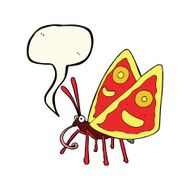 cartoon funny butterfly with speech bubble N7