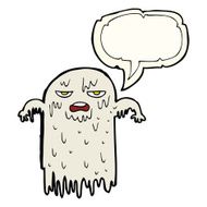 cartoon slimy ghost with speech bubble N4
