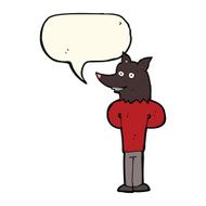 cartoon wolf man with speech bubble N28
