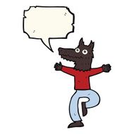 cartoon wolf man with speech bubble N29