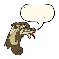 cartoon medieval carving with speech bubble N4