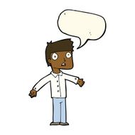 cartoon shocked man with speech bubble N82