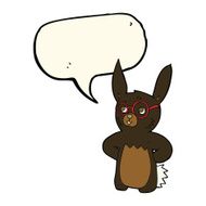cartoon rabbit wearing spectacles with speech bubble N8