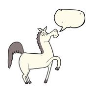 funny cartoon horse with speech bubble N7