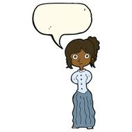 cartoon happy woman with speech bubble N180