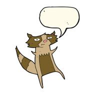 cartoon raccoon with speech bubble N5