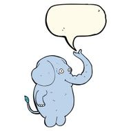 cartoon funny elephant with speech bubble N15