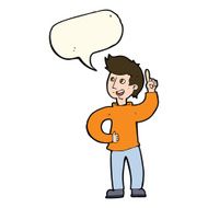 cartoon man with idea speech bubble N75