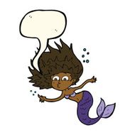 cartoon mermaid with speech bubble N43