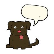 cartoon dog with speech bubble N12