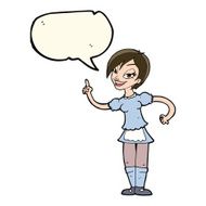 cartoon waitress taking order with speech bubble N13